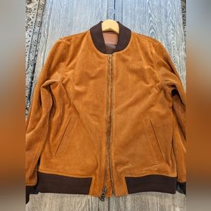 Taylor Stitch Whiskey Suede Bomber Jacket NWOT